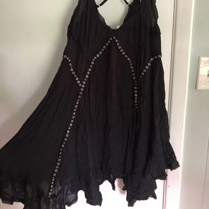 Free People NWT Black Dress with Silver Detail